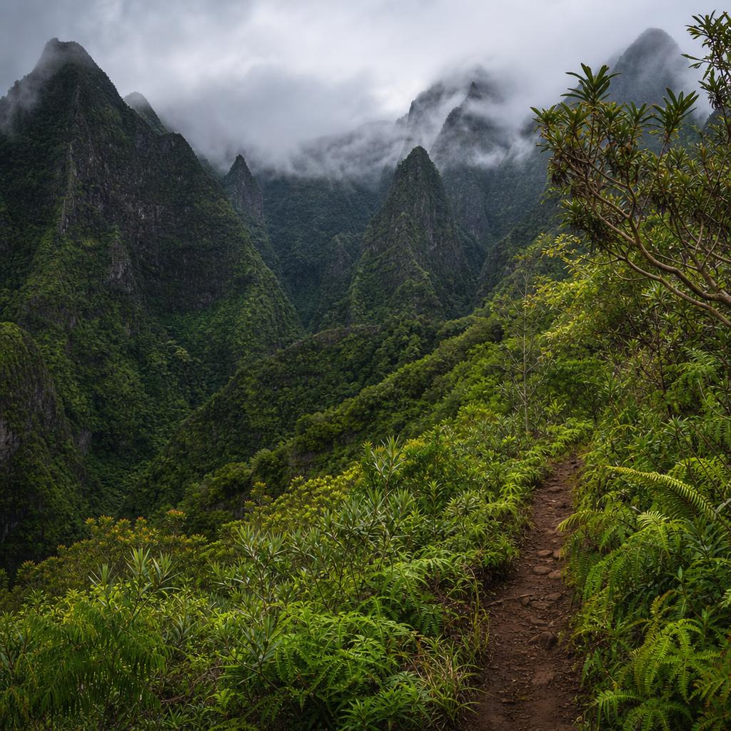 Randonnée dans les montagnes de La Réunion