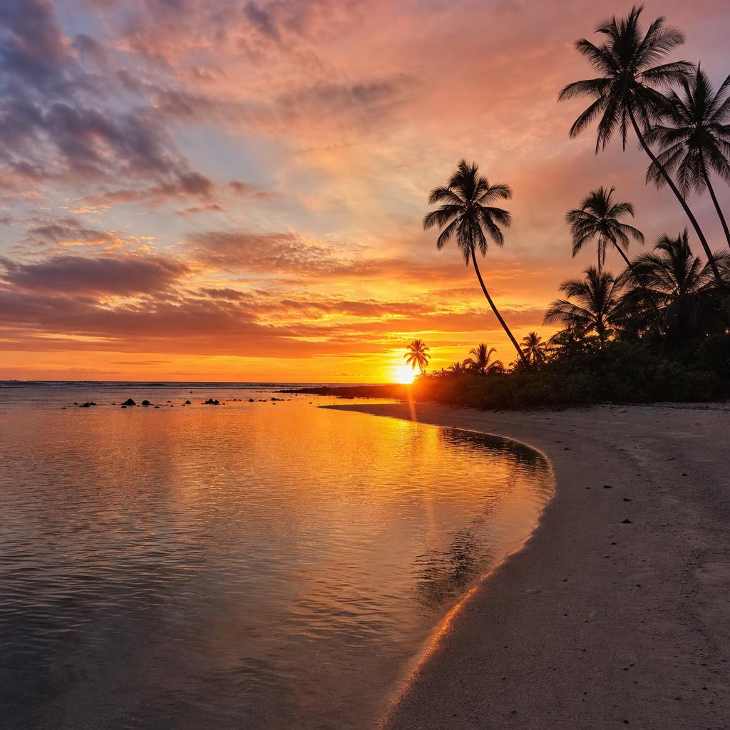 Coucher de soleil sur le lagon